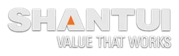 Shantui logo, white wordmark version, on a transparent background