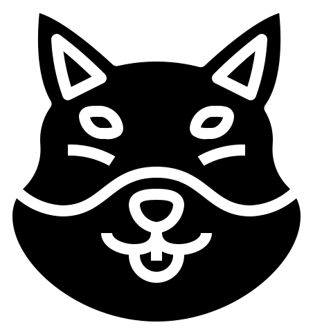 Shiba Inu logo, black icon version, on a transparent background