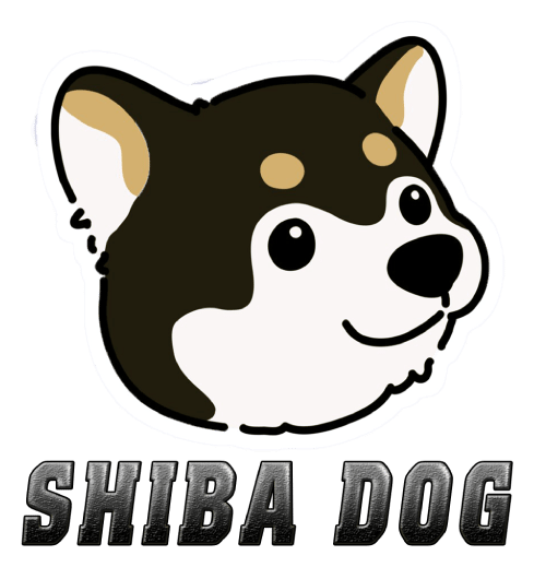 Shibadoge logo, monochrome icon version, on a transparent background