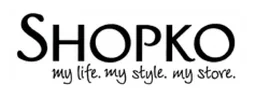 Shopko Logo, Variante Wortmarke weiß, auf transparentem Hintergrund