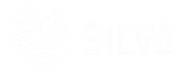 Silva logo, white wordmark version, on a transparent background