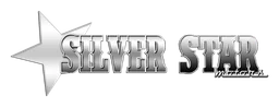 Logo de Silver Star, versión logotipo monocromo, sobre fondo transparente