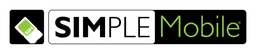 Simple Mobile logo, monochrome wordmark version, on a transparent background