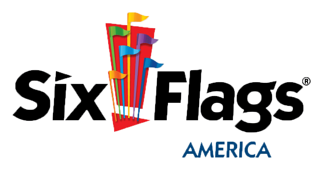 Six Flags logo on a transparent background