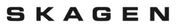 Skagen logo, black wordmark version, on a transparent background