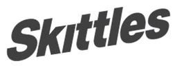 Skittles logo, monochrome wordmark version, on a transparent background