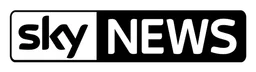 Sky News logo, monochrome wordmark version, on a transparent background