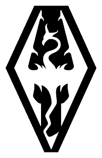 Skyrim logo on a transparent background