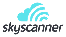Skyscanner logo, horizontal version, on a transparent background