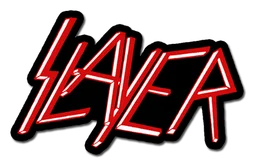 Slayer logo, horizontal version, on a transparent background