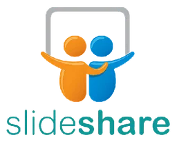 Slideshare logo, horizontal version, on a transparent background