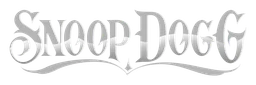 Snoop Dogg logo, white wordmark version, on a transparent background
