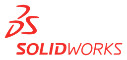 Solidworks logo, horizontal version, on a transparent background