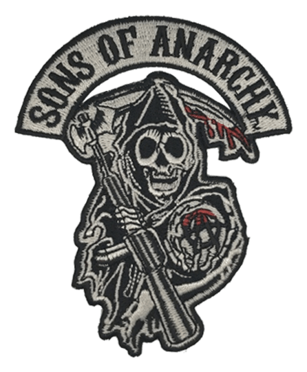 Sons of Anarchy logo, monochrome icon version, on a transparent background