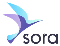 Sora Logo logo, horizontal version, on a transparent background