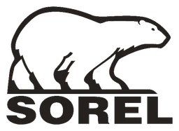 Sorel logo, black version, on a transparent background