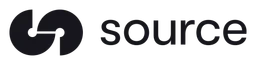 Source logo, black wordmark version, on a transparent background