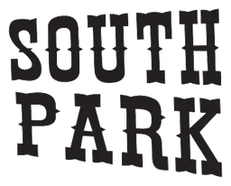 South Park logo, black version, on a transparent background