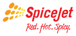 Spicejet logo, horizontal version, on a transparent background