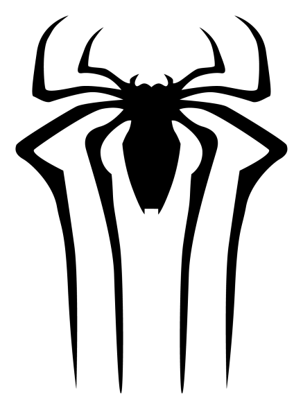 Logo de Spider Man, versión negro, sobre fondo transparente