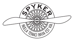 Spyker logo, black version, on a transparent background