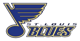 St Louis Blues logo, horizontal version, on a transparent background
