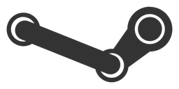 Steam logo, black version, on a transparent background