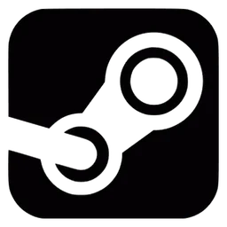 Steam logo, black icon version, on a transparent background