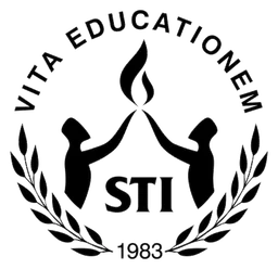 Sti logo, black icon version, on a transparent background