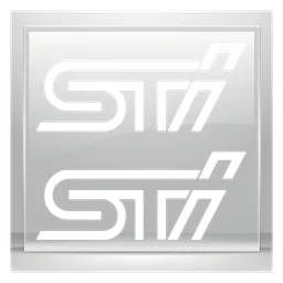 Sti logo, white icon version, on a transparent background