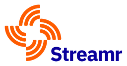 Streamr logo, horizontal version, on a transparent background