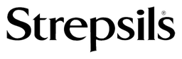 Strepsils logo, black wordmark version, on a transparent background