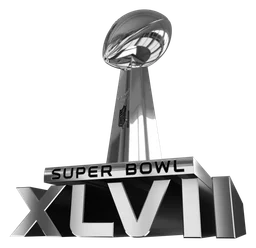 Super Bowl 2013 logo, monochrome icon version, on a transparent background