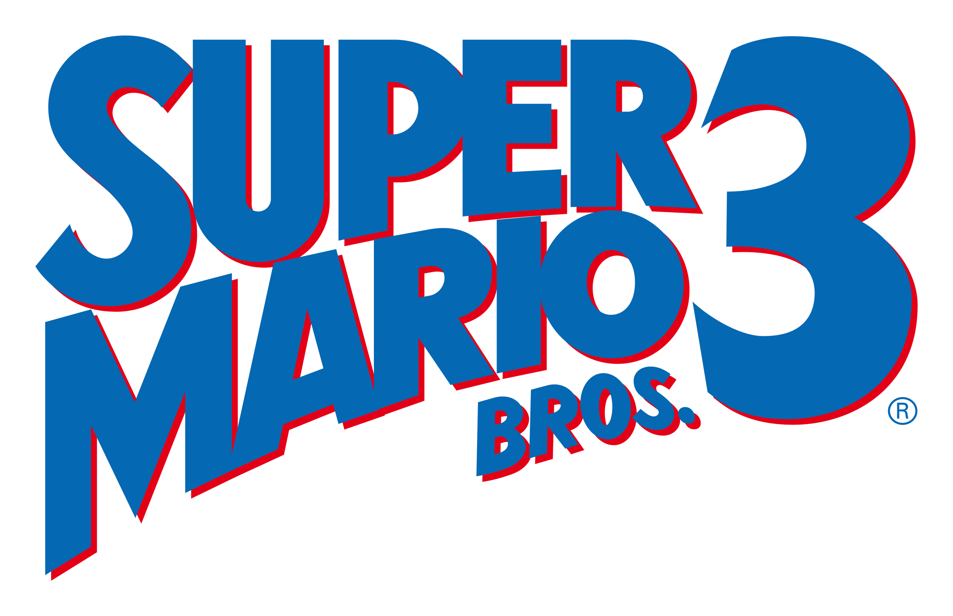 Super Mario logo on a transparent background