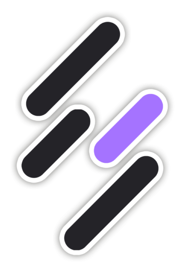 Suterusu logo, monochrome version, on a transparent background