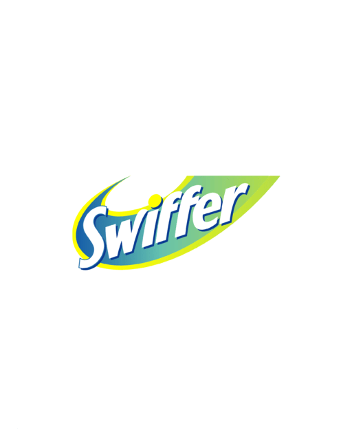 Swiffer logo, white version, on a transparent background