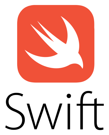 Swift logo, horizontal version, on a transparent background
