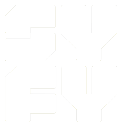 Syfy logo, white icon version, on a transparent background