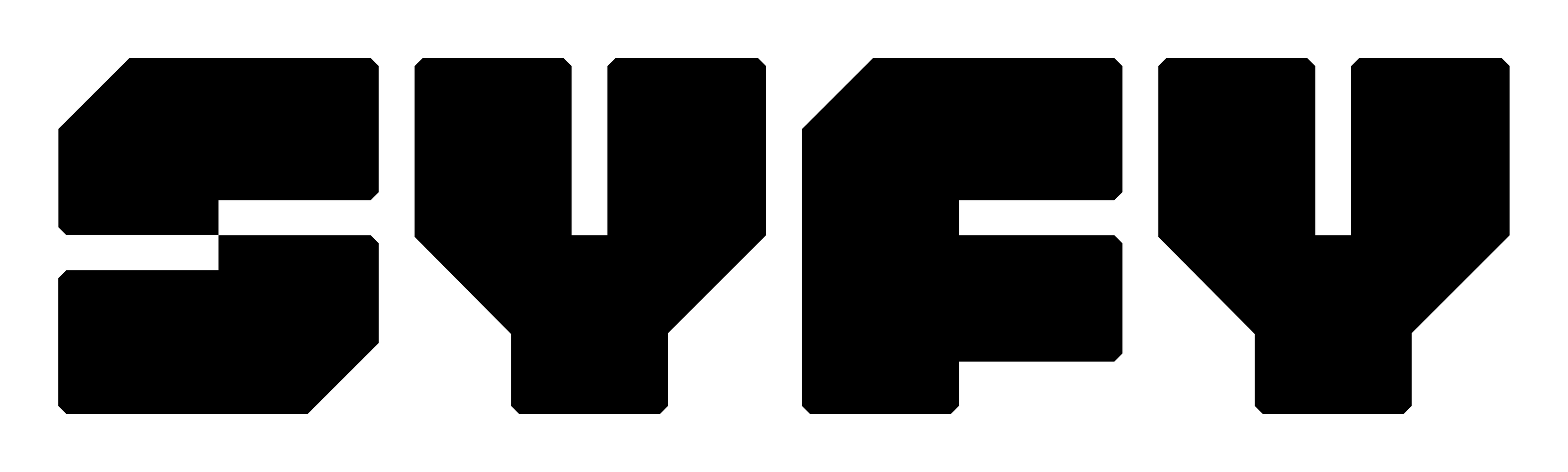Syfy logo on a transparent background