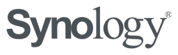 Synology logo, black wordmark version, on a transparent background