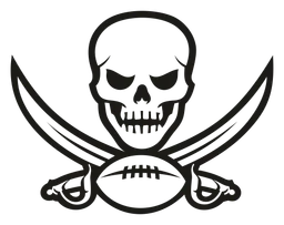Tampa Bay Buccaneers logo, black version, on a transparent background