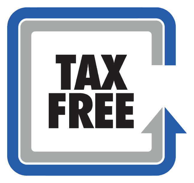Tax Free logo on a transparent background