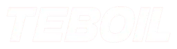 Teboil logo, white wordmark version, on a transparent background