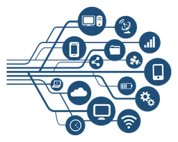 Technology logo, horizontal version, on a transparent background