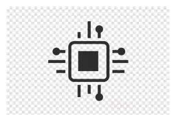 Technology logo, white version, on a transparent background
