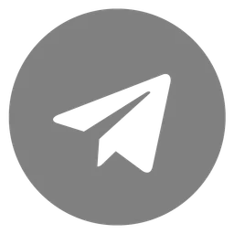 Telegram logo, monochrome icon version, on a transparent background