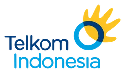 Telkom Indonesia logo, horizontal version, on a transparent background