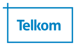 Telkom logo, horizontal version, on a transparent background
