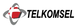 Telkomsel logo, black wordmark version, on a transparent background