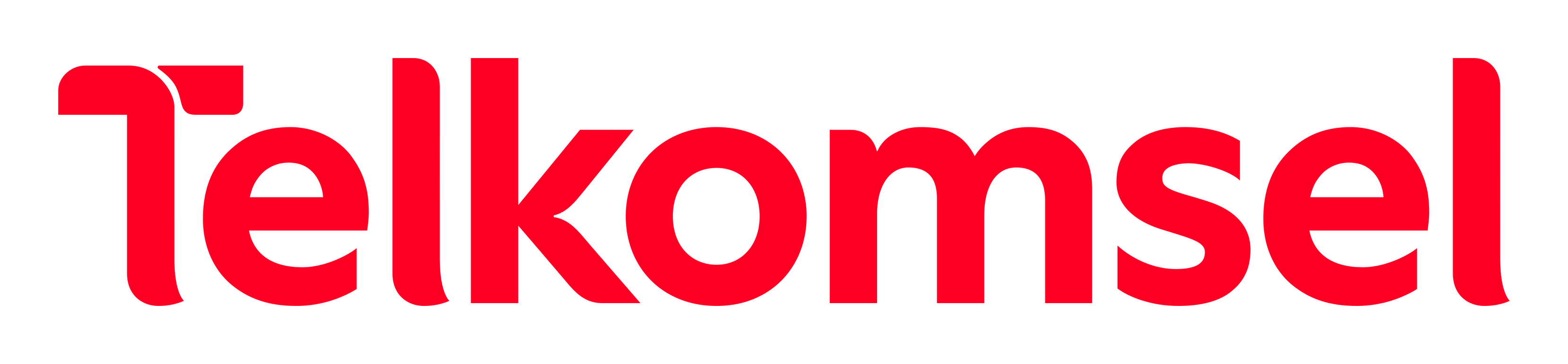 Telkomsel logo on a transparent background